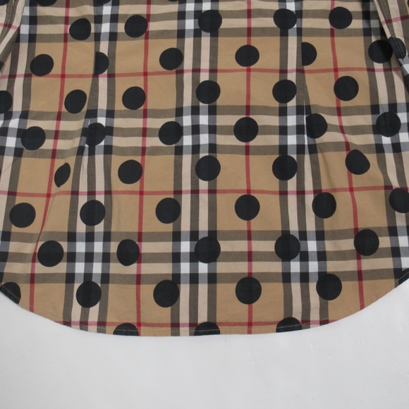Burberry London England Women's Polka-Dot Check Shirt Archive Beige Size S - Picture 9 of 12